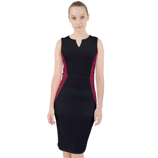 Red Cheetah Midi Bodycon Dress