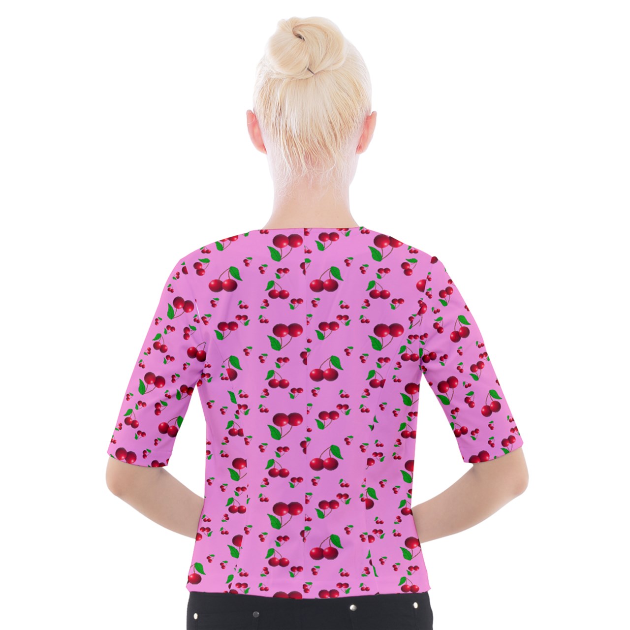 Pink Wayward Cherry Cropped Button Cardigan