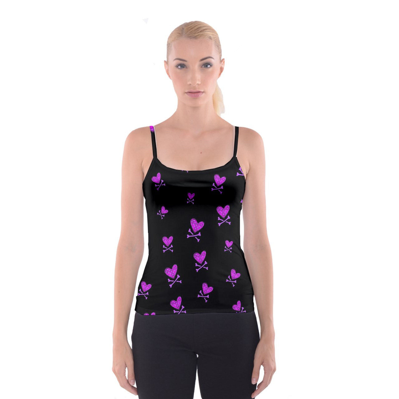 Heart and Crossbones Spaghetti Strap Top