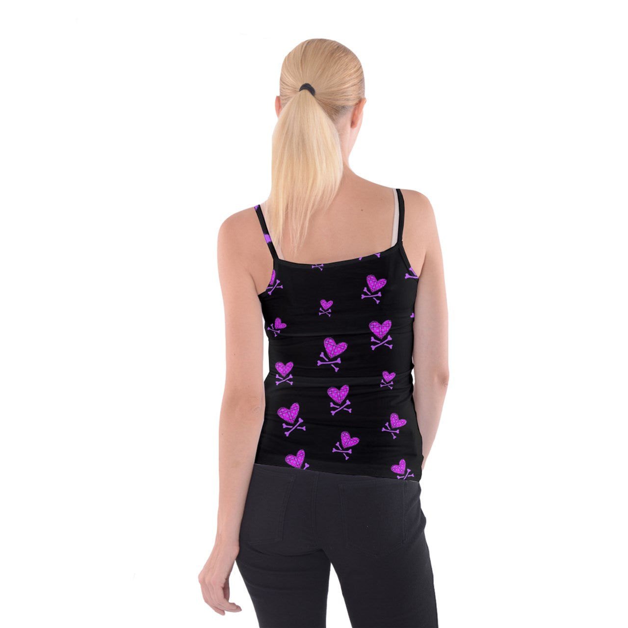 Heart and Crossbones Spaghetti Strap Top