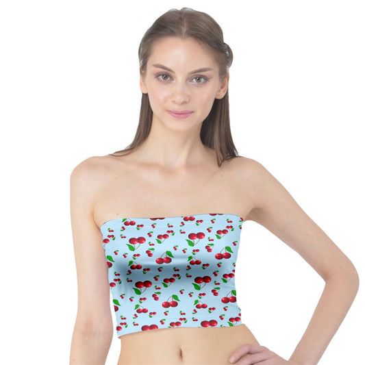 Blue Wayward Cherry Tube Top
