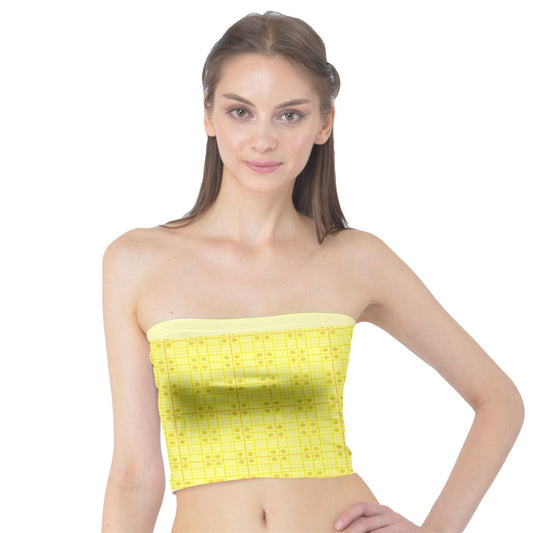 Yellow y2k plaid Tube Top