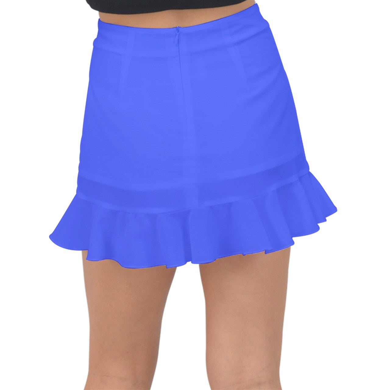Hot Blue Fishtail Mini Chiffon Skirt