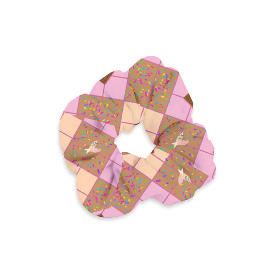 Sweet Sprinkled Argyle Velvet Scrunchie