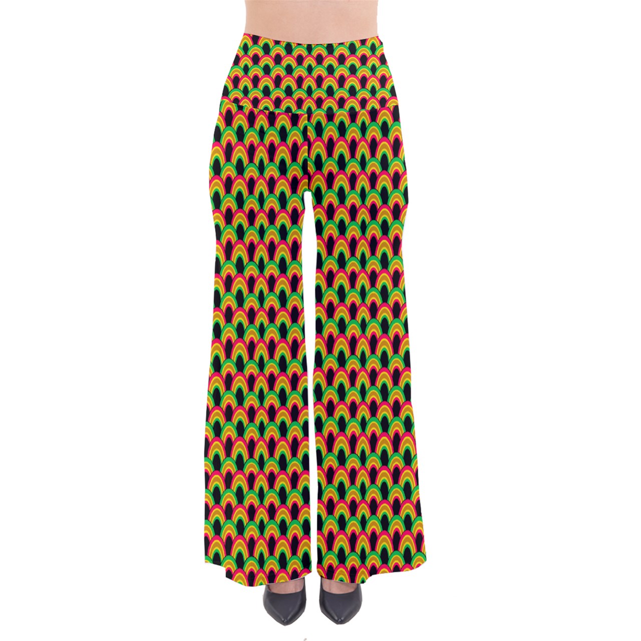 Indigo Rainbow Tile Vintage Palazzo Pants