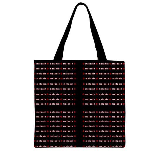 Melanin?? tile Zipper Grocery Tote Bag