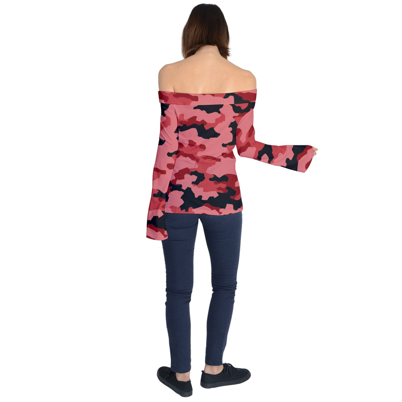 y2k Soldier Southern Off Shoulder Long Sleeve Top