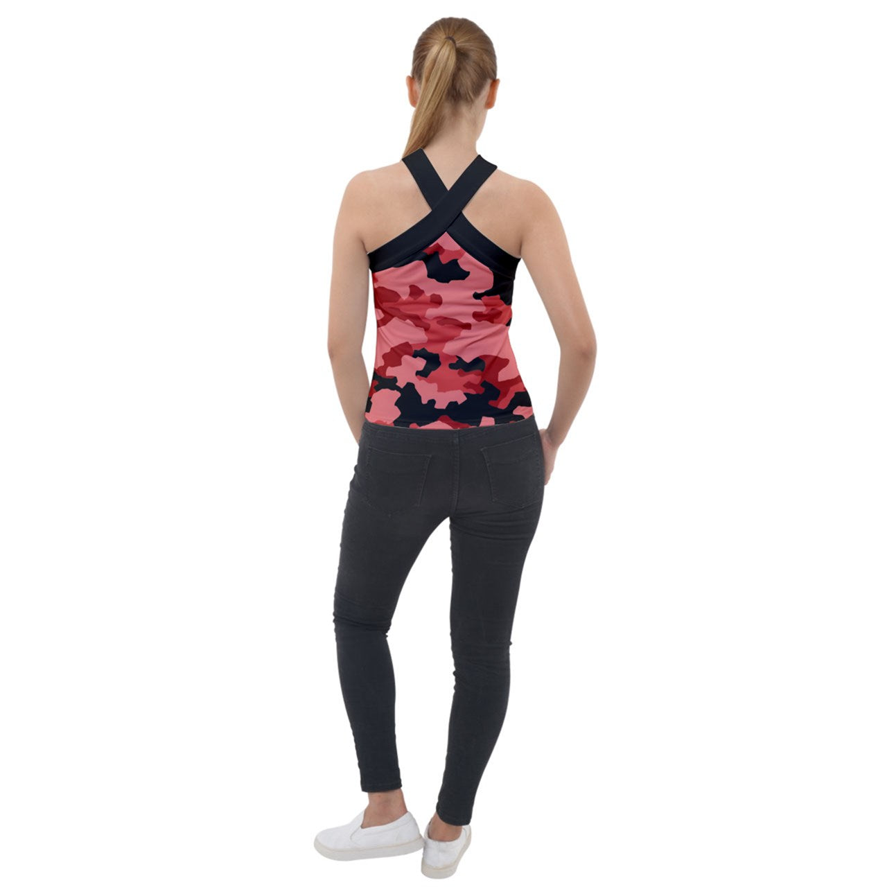 y2k Soldier Southern Cross Neck Velour Top