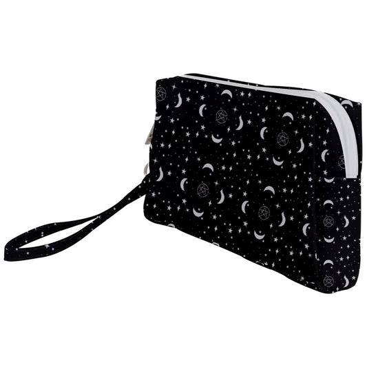 Crescent Pentacle Wristlet Pouch Bag (Small)