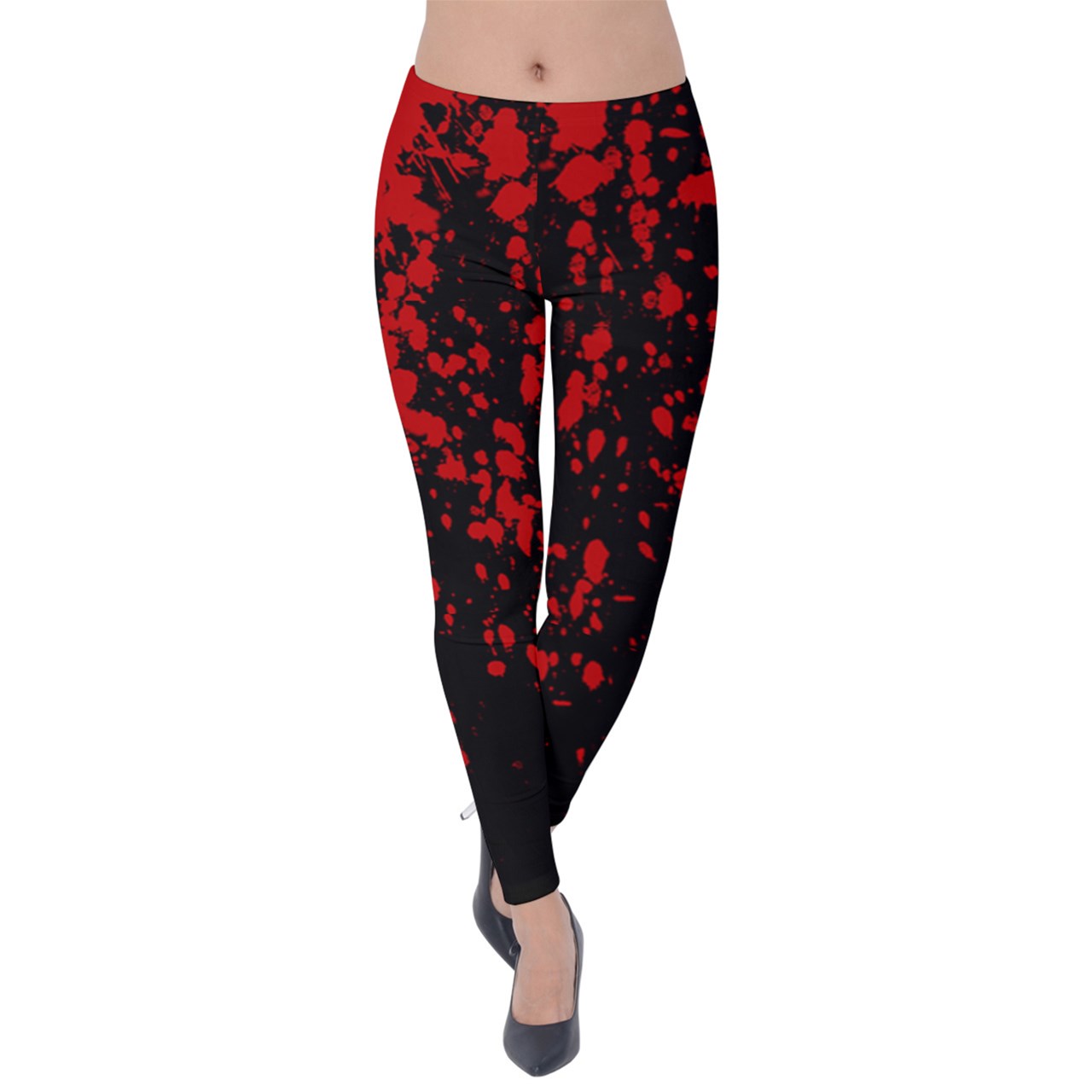 Black Blood Spatter Velvet Leggings