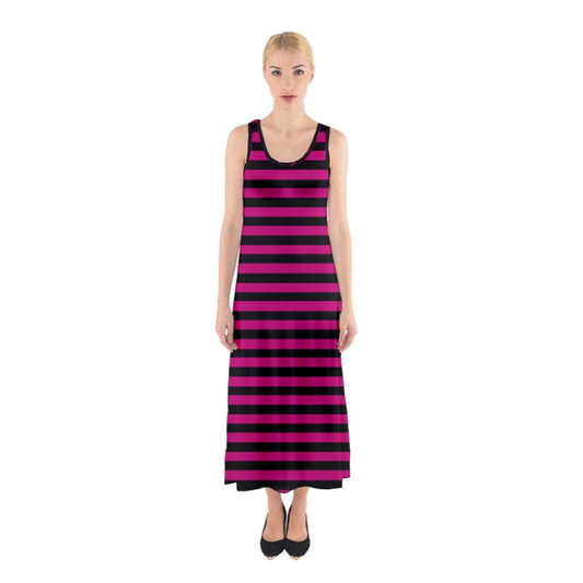 sweet magenta stripes Sleeveless Maxi Underdress