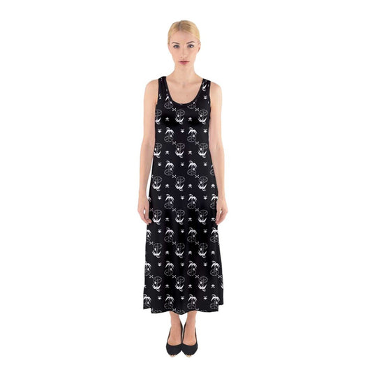 palm and skull Sleeveless Maxi Underdress