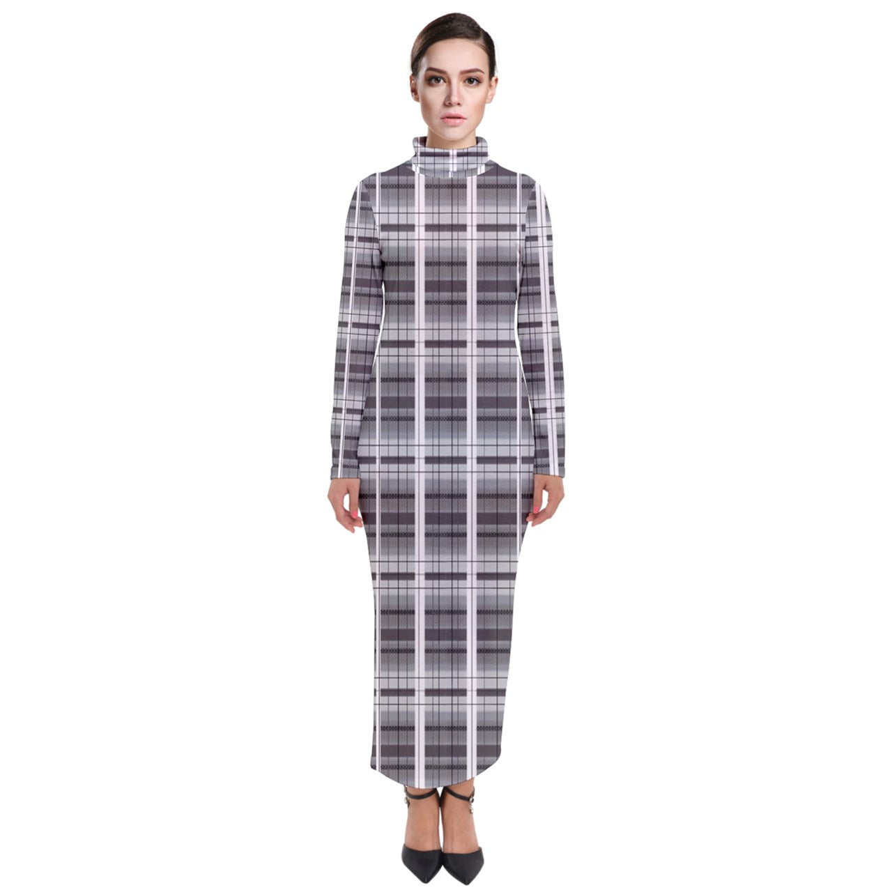 Grey Academia Turtleneck Maxi Dress