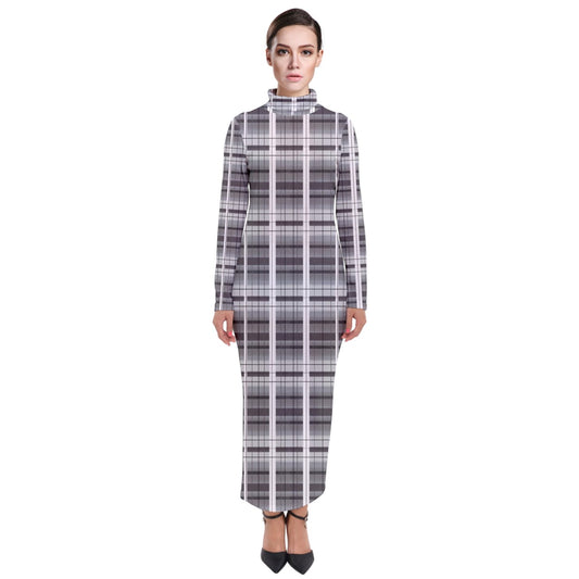 Grey Academia Turtleneck Maxi Dress