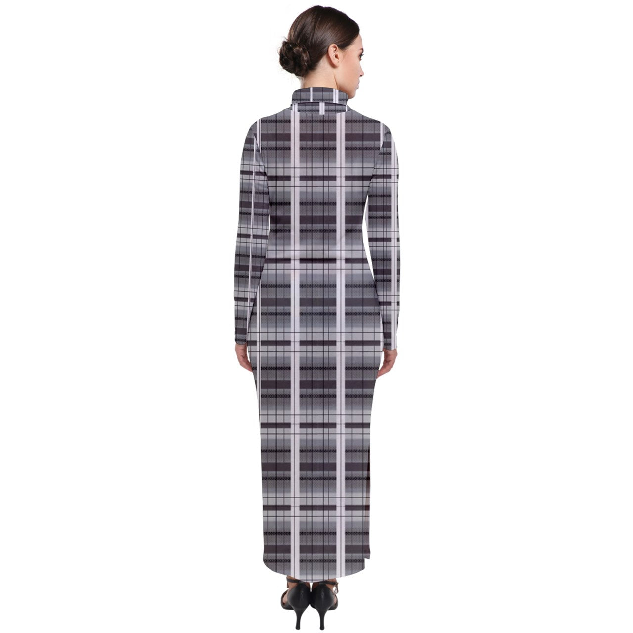 Grey Academia Turtleneck Maxi Dress