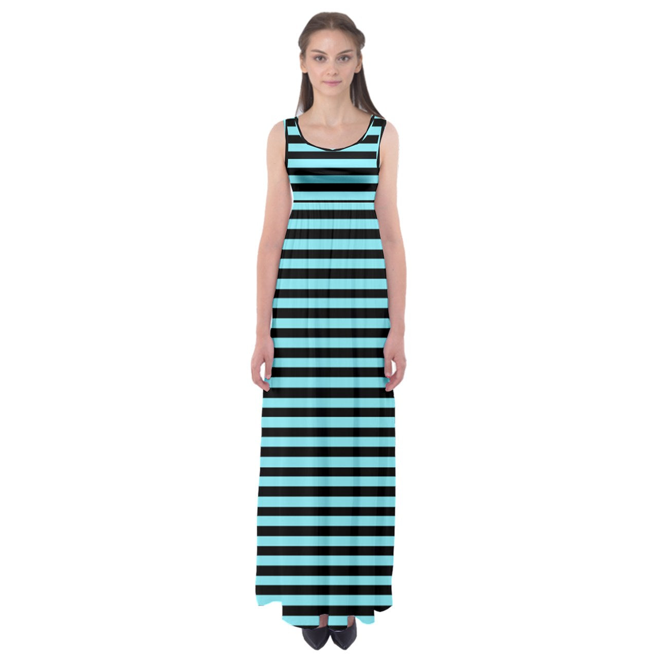 baby blue stripe Empire Waist Maxi Underdress
