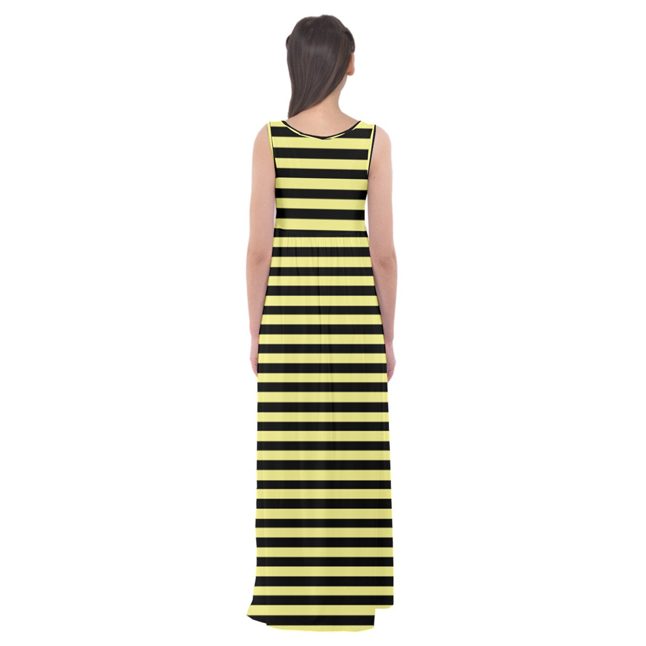Bumblebee yellow stripes Empire Waist Maxi Underdress