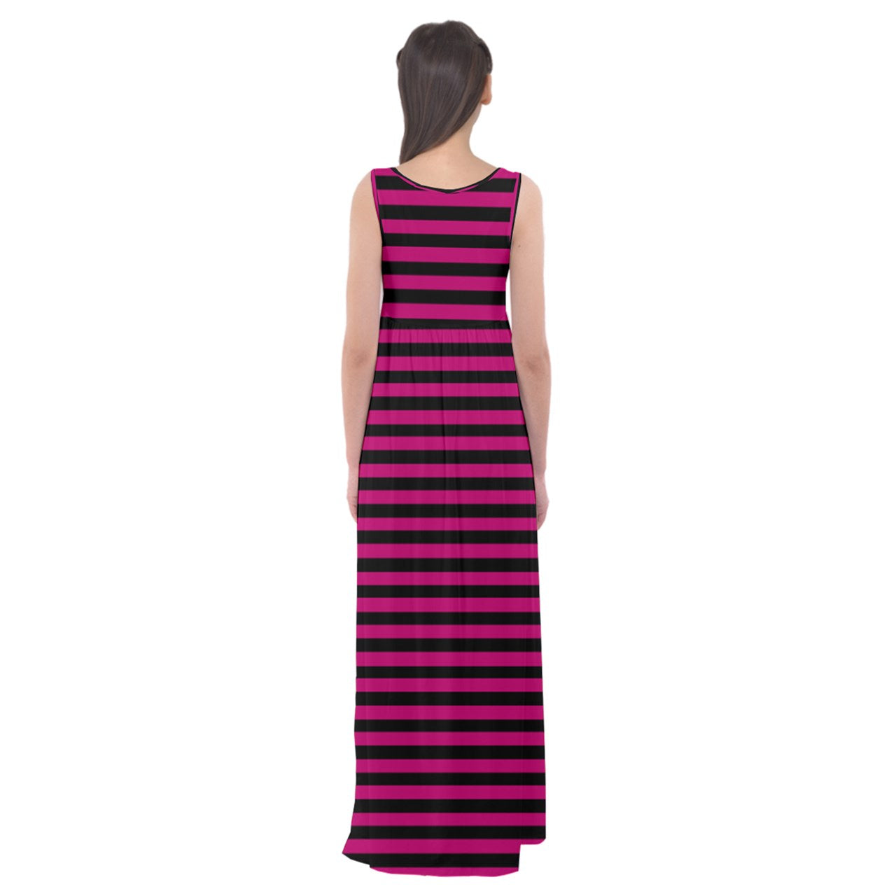 sweet magenta stripes Empire Waist Maxi Underdress
