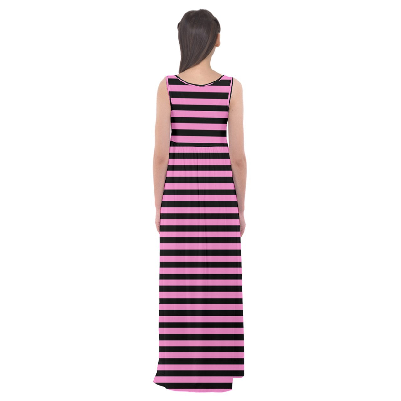 anti-capitalism pink stripes Empire Waist Maxi Underdress