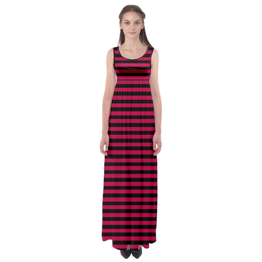 cherry red stripes Empire Waist Maxi Underdress