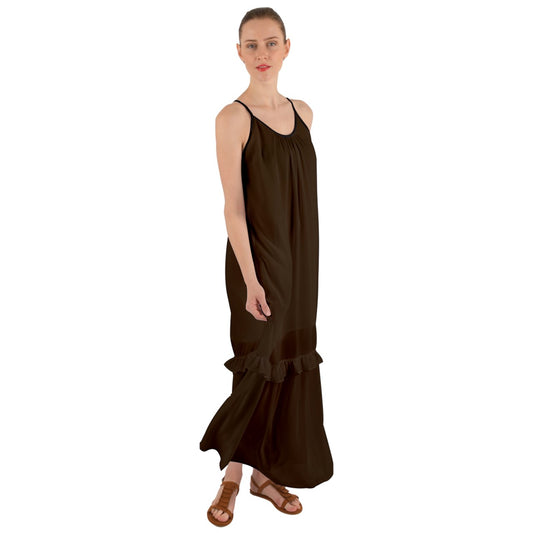 Chestnut Cami Maxi Ruffle Chiffon Underdress