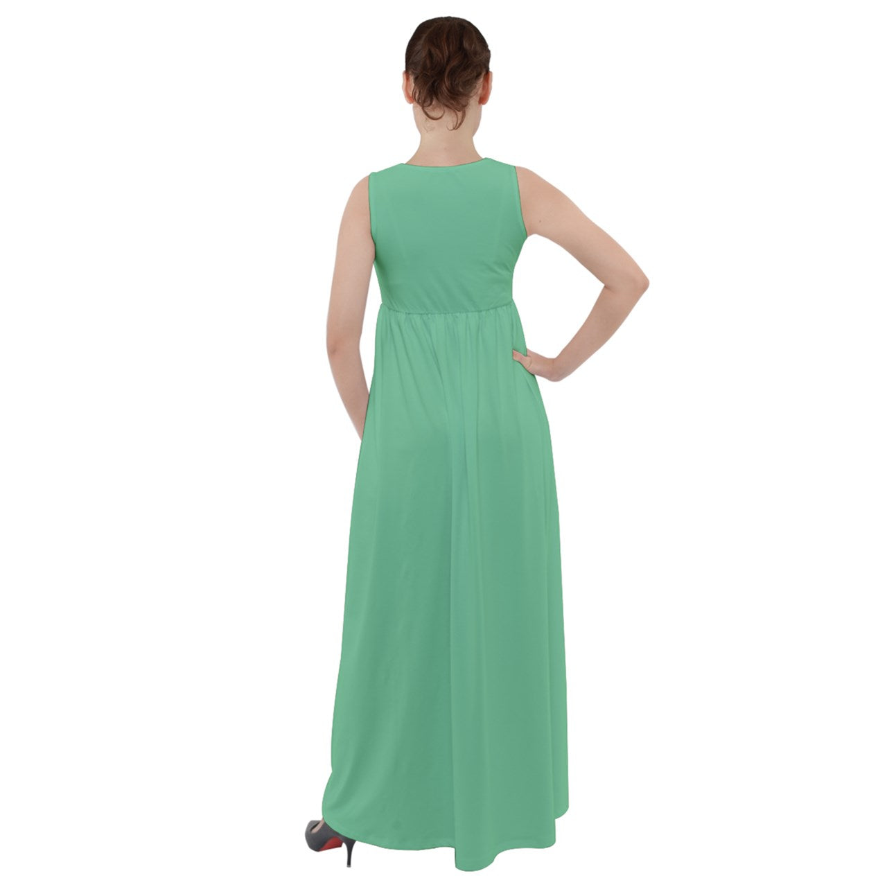 Mint Milk Empire Waist Velour Maxi Underdress