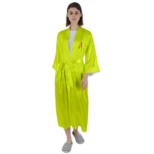 Hot Yellow Maxi Satin Robe