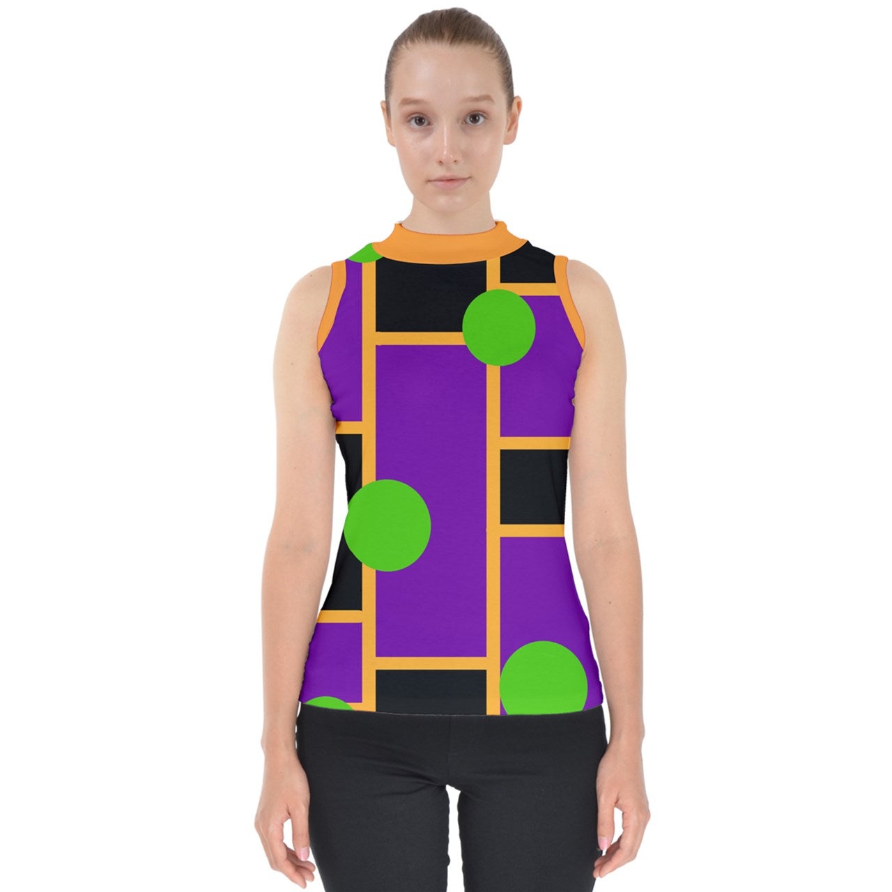 Hallow Eve Mod Bubble Mock Neck Shell Top