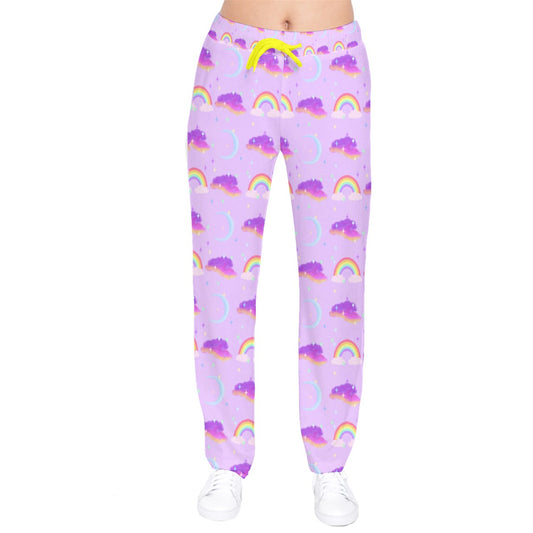 Rainbow Moon velvet Drawstring Pants