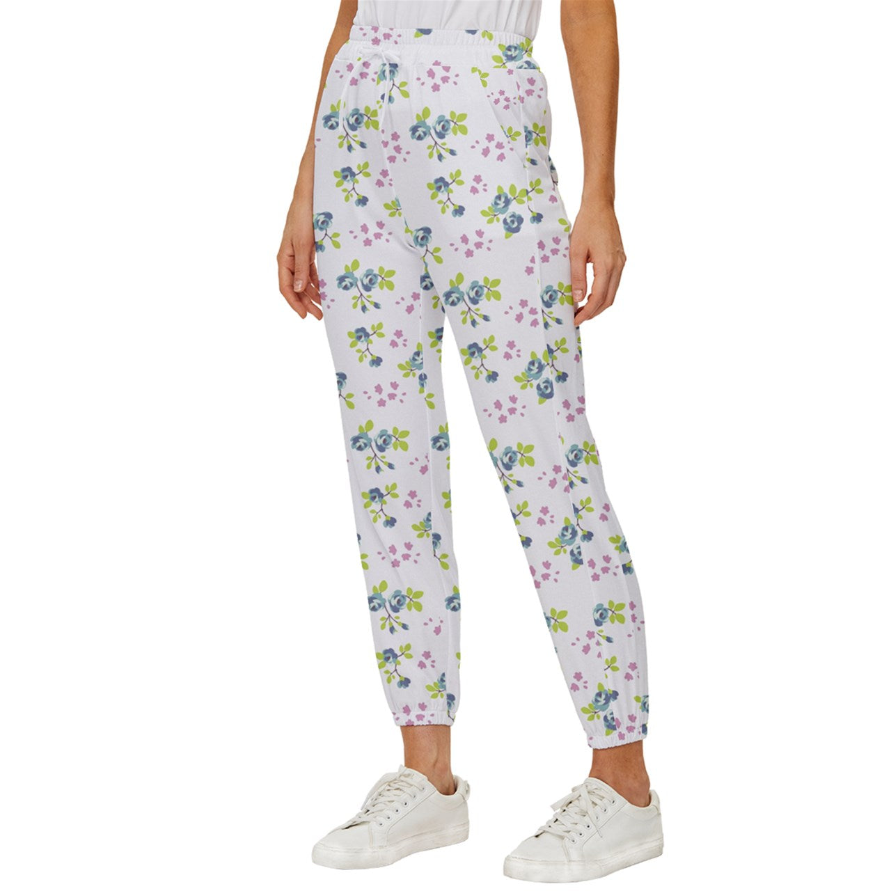 Powder Blue Bell Cropped Drawstring Pants