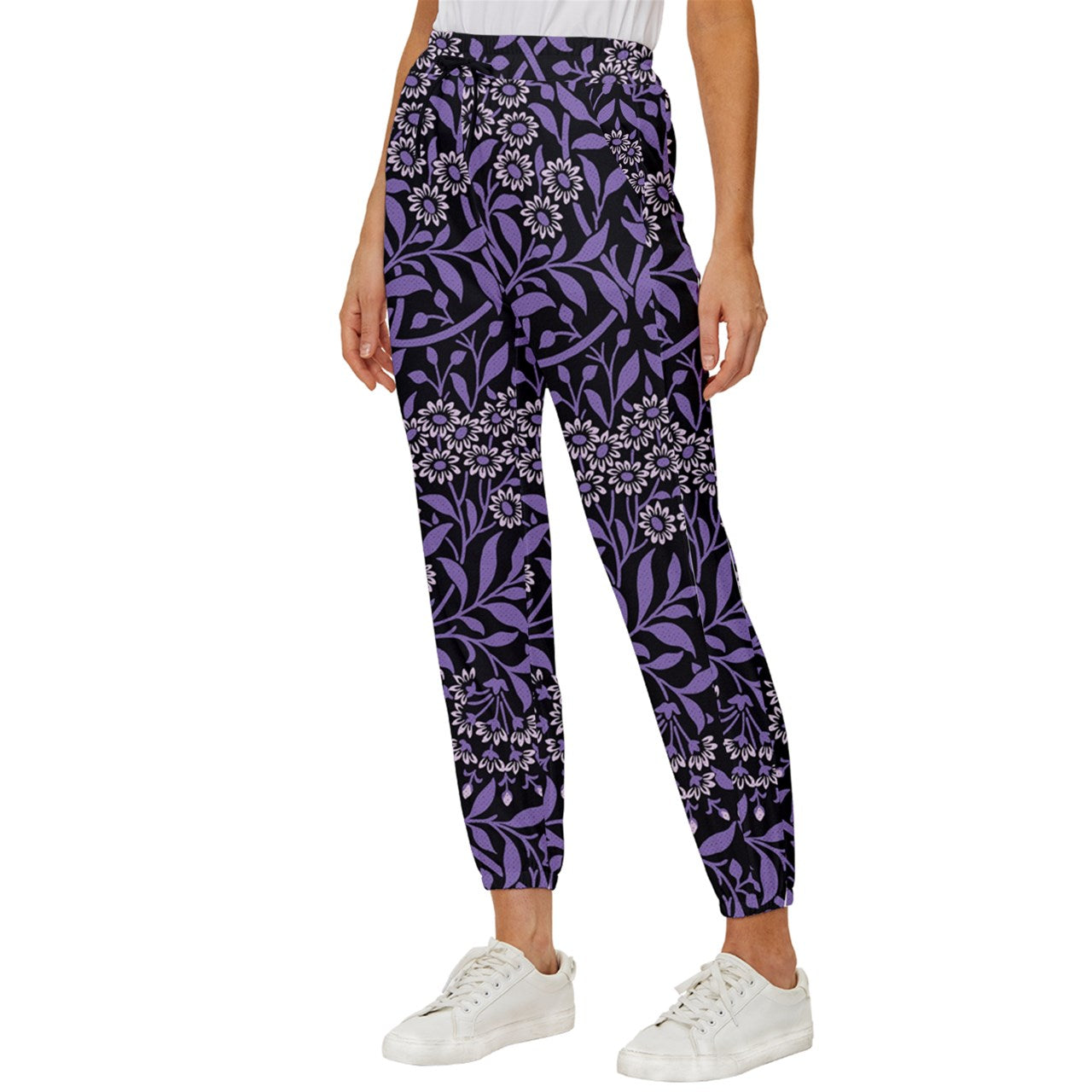 Moonlight Bloom Cropped Drawstring Pants