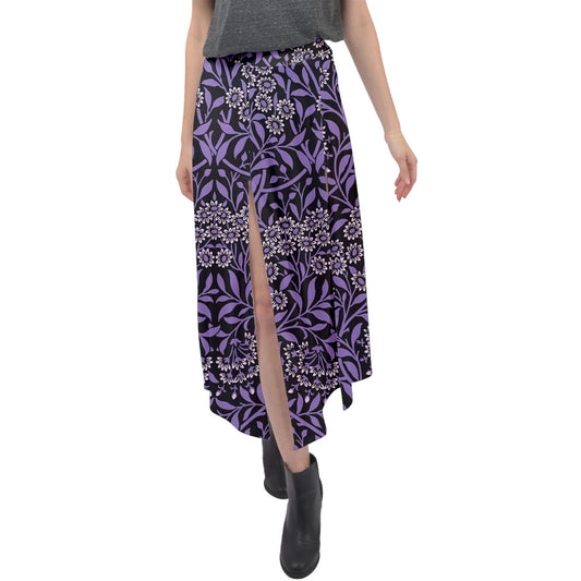 Moonlight Bloom Velour Split Maxi Skirt