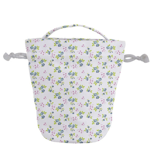 Powder Blue Bell Drawstring Bucket Bag