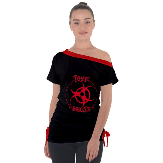 Toxic Brainz Off Shoulder Tie-Up Tee