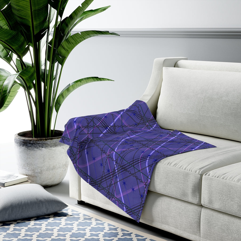 purple plaid Velveteen Plush Blanket