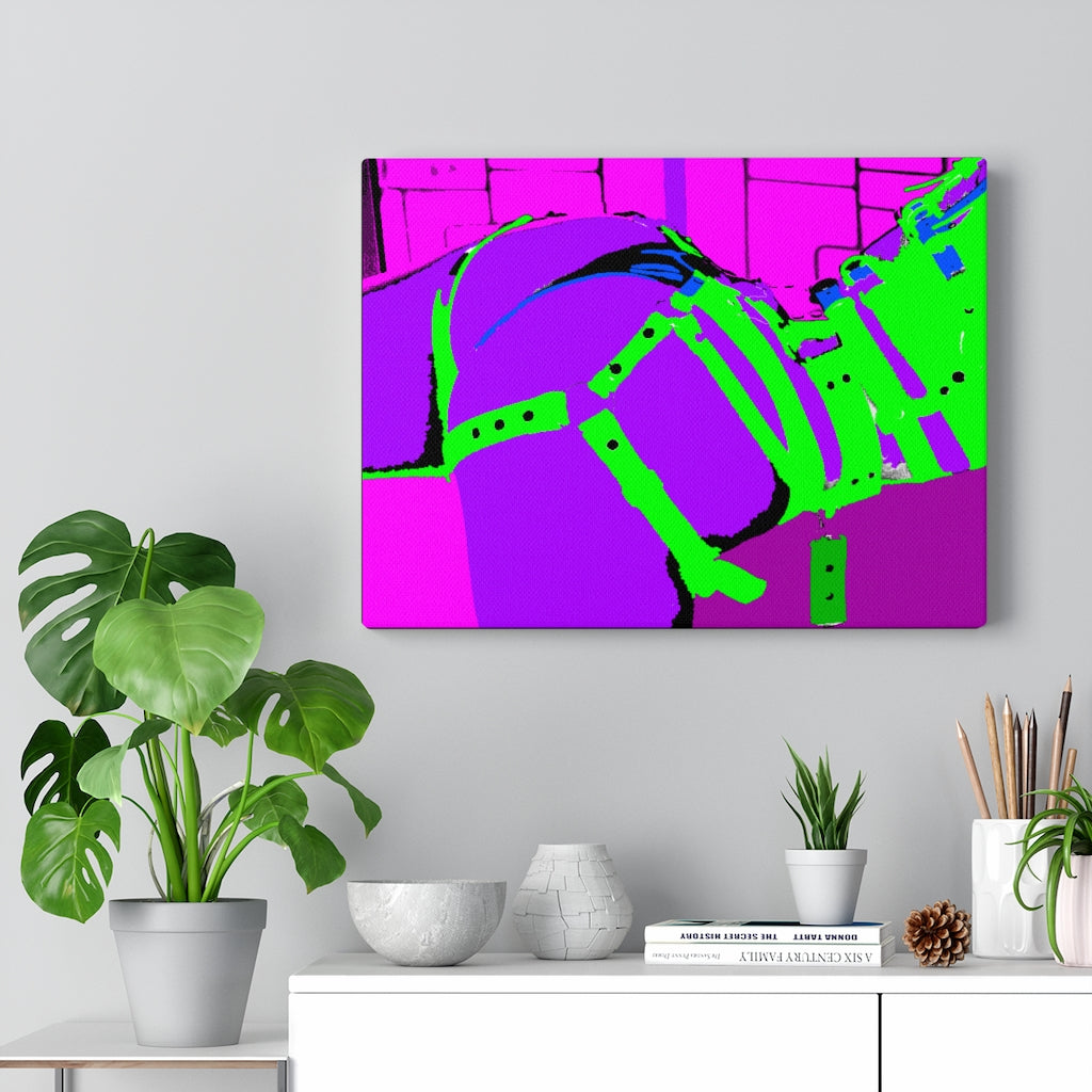 Purple Straps Stretched Canvas