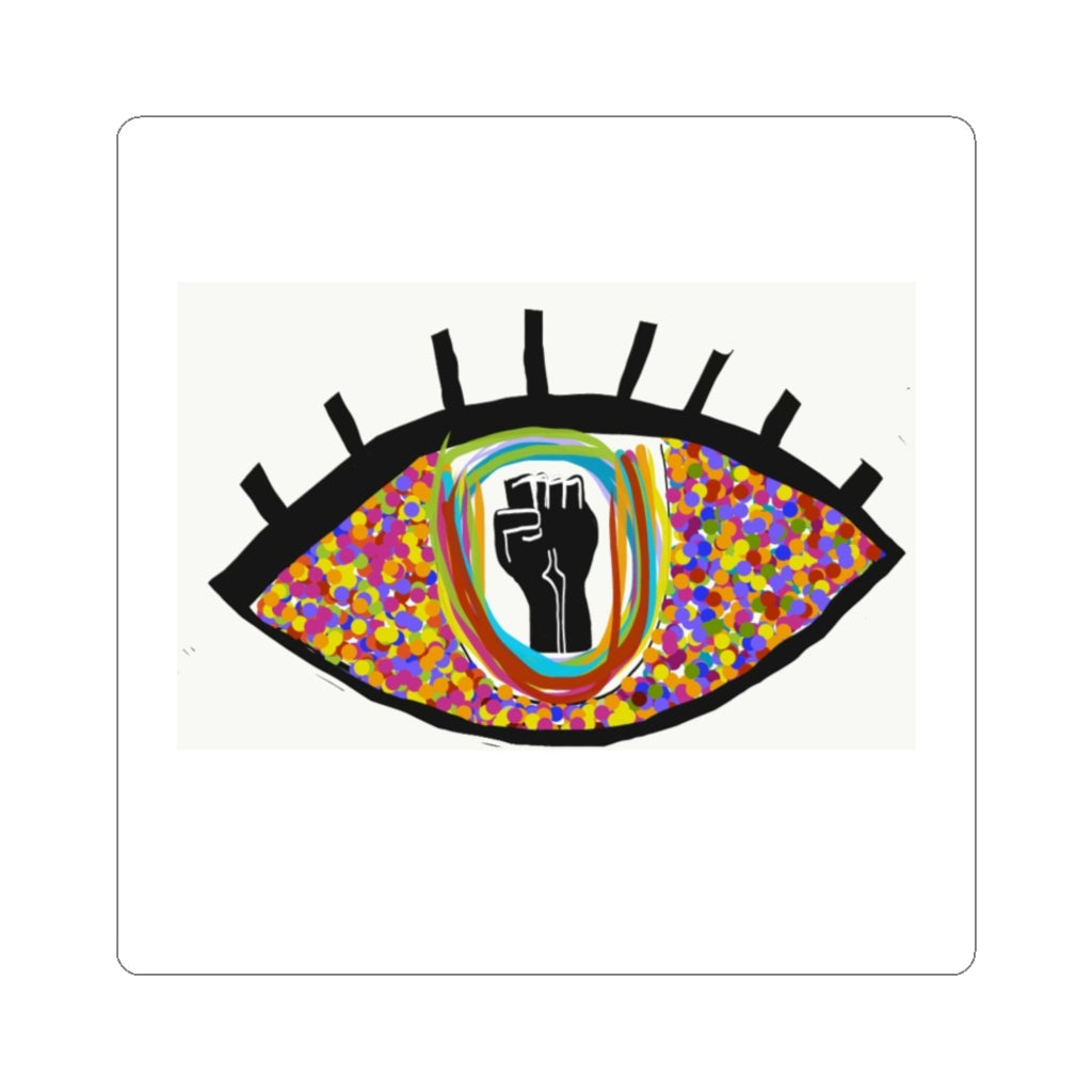 black lives matter eye on white Kiss-Cut Stickers