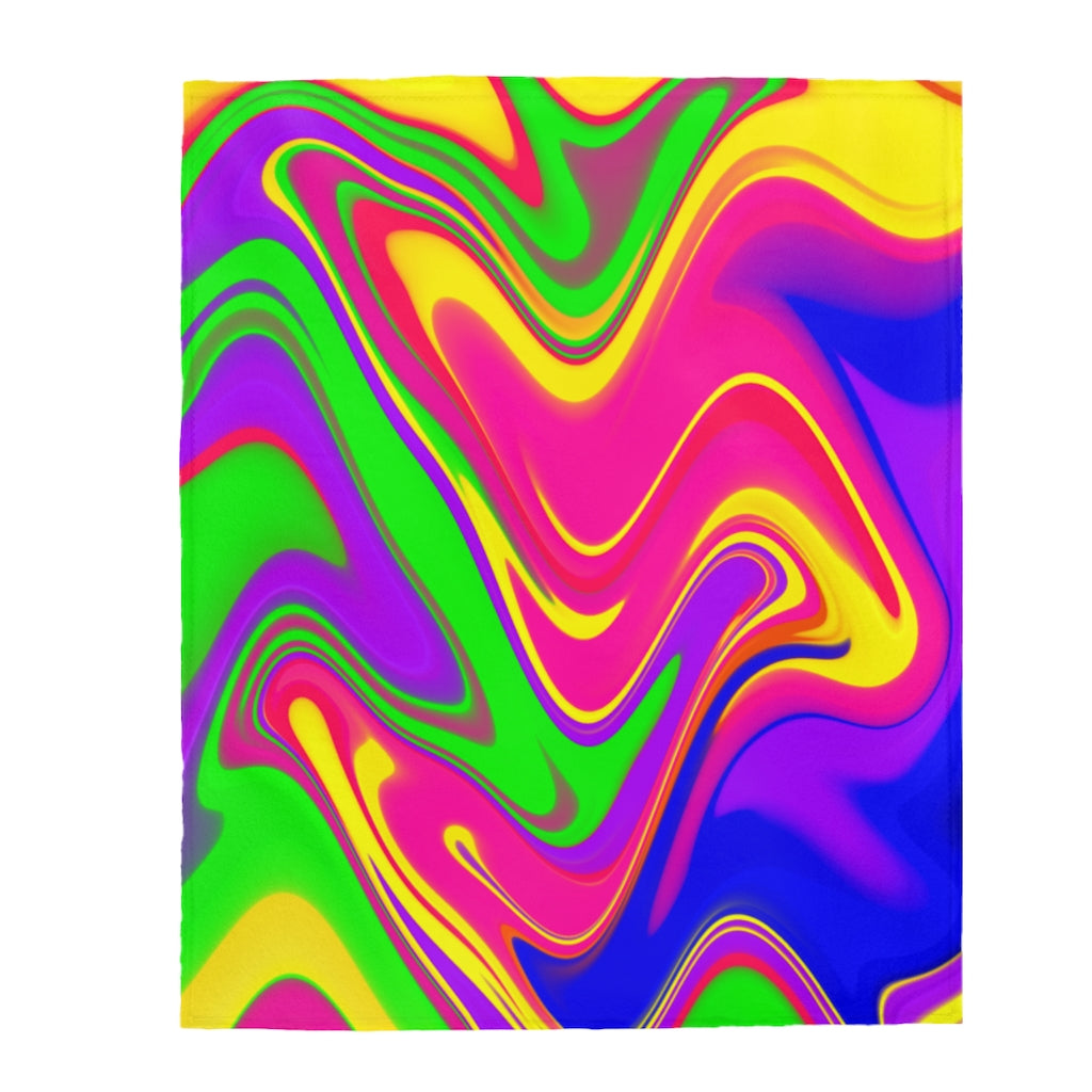 neon rainbow Velveteen Plush Blanket