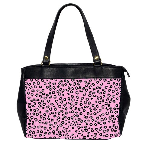pink cheetah Oversize Office Handbag (2 Sides)