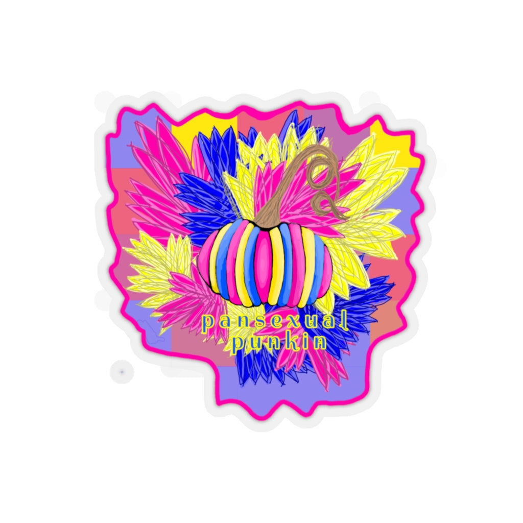 pansexual flag pumpkin Kiss-Cut Stickers