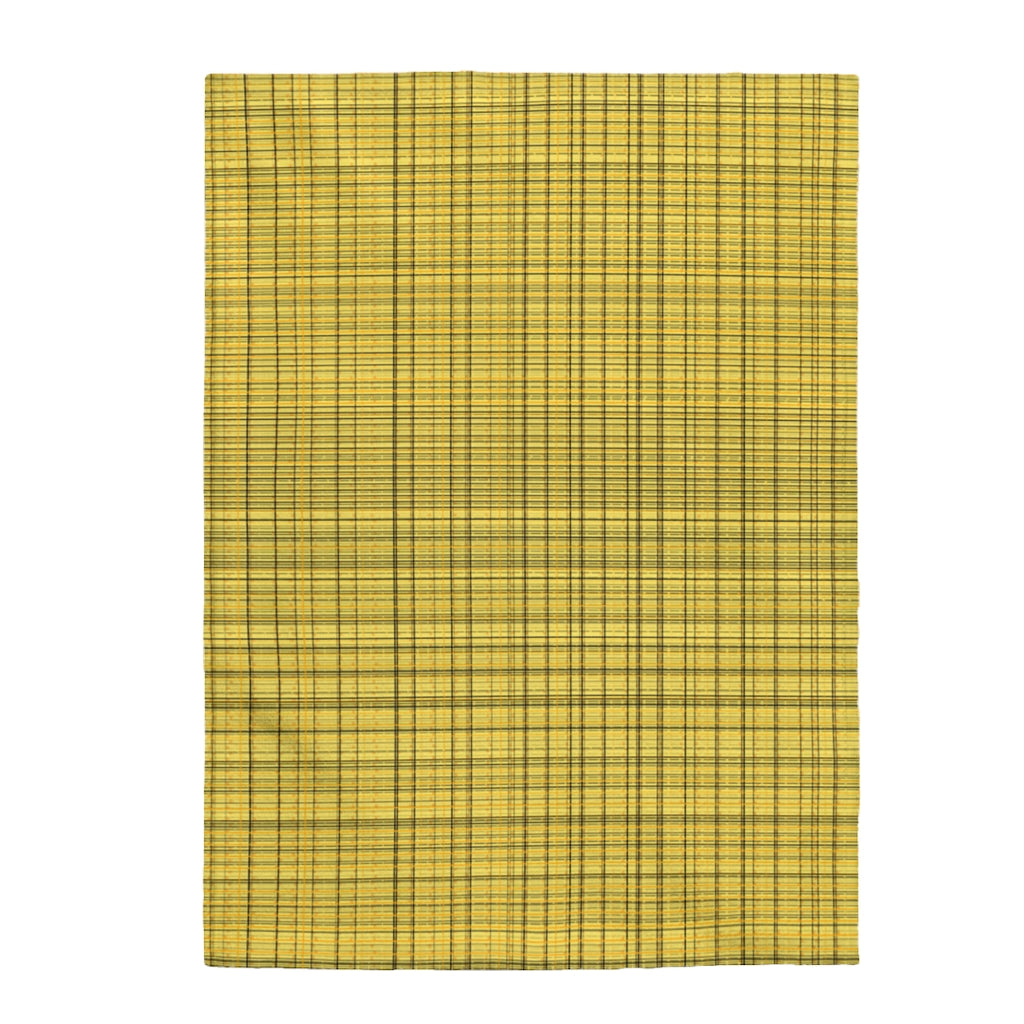 yellow y2k plaid Velveteen Plush Blanket
