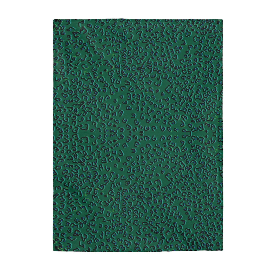 green cheeta Velveteen Plush Blanket