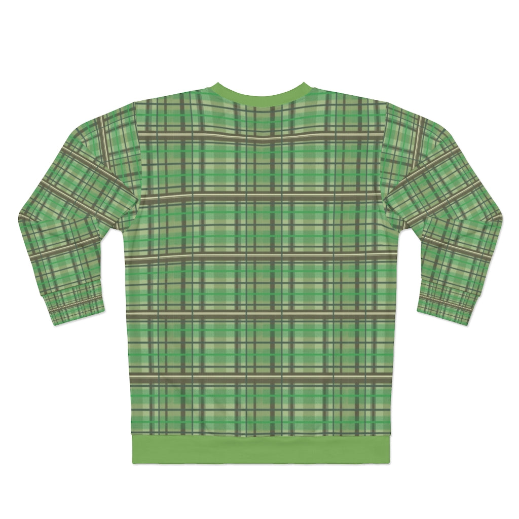 green academia Green Striped Sweatshirt