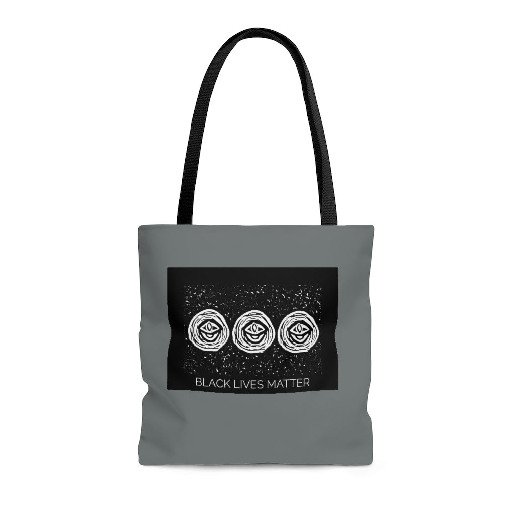 BLM All Seeing Eye Black Lined Tote Bag - Grey