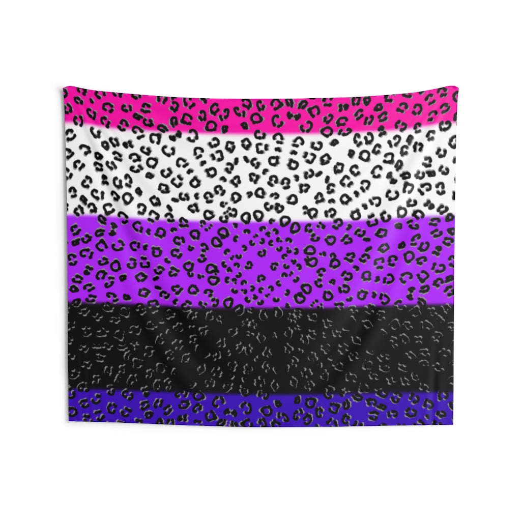 Genderfluid Flag Cheetah Wall Tapestries