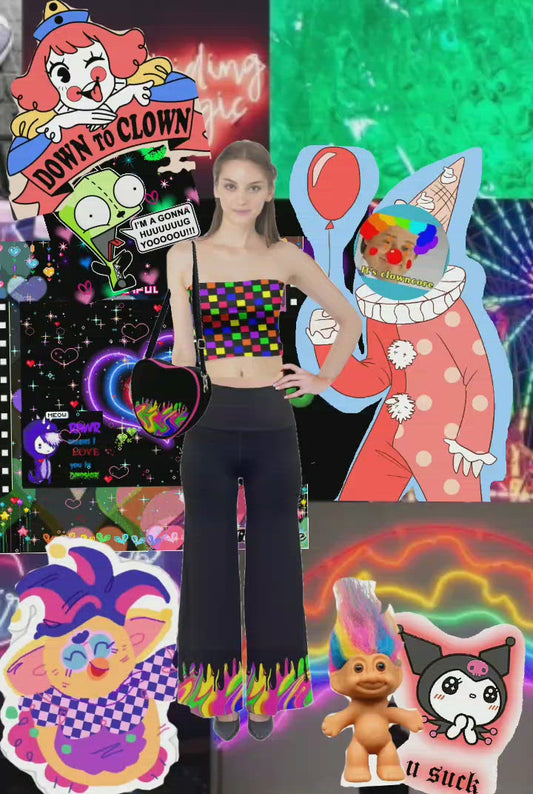 rainbow checker Tube Top