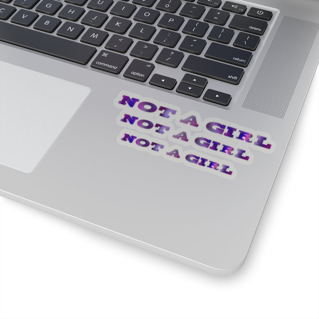 not a girl non-binary Kiss-Cut Stickers