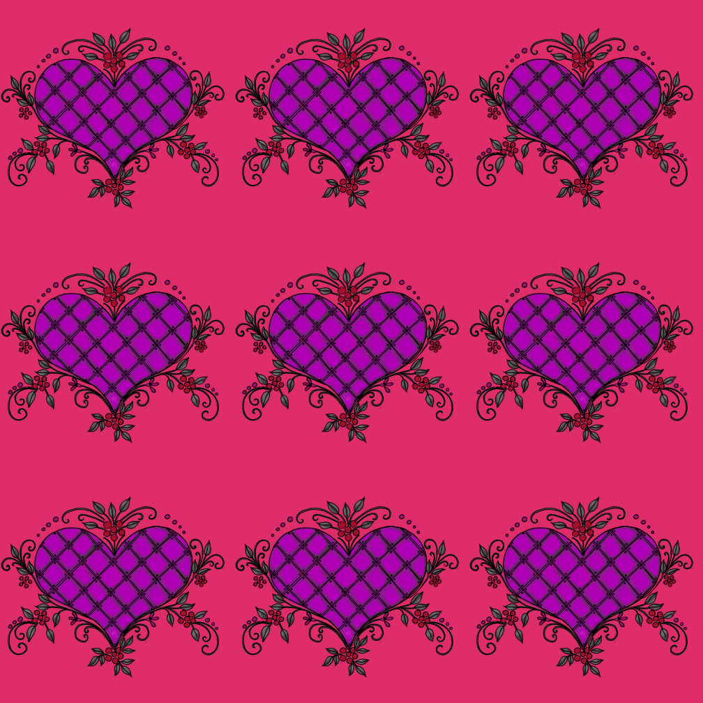 Fuchia Lace Tile Black Belt Tie-Back Chiffon Dress