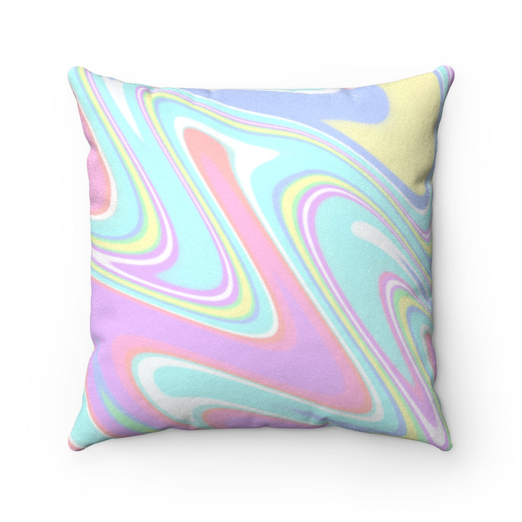 pastel rainbow Faux Suede Square Pillow