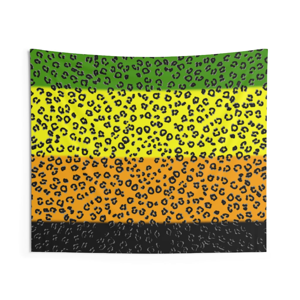 Aromantic Flag Cheetah Wall Tapestries